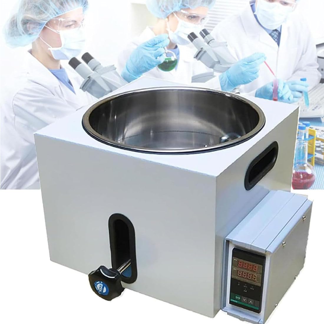 Cyfrowa wanna wodna laboratoryjna, zbiornik ze stali nierdzewnej, zakres temperatur +15-250°C, cyfrowy wyświetlacz, funkcja pomiaru czasu, sprzęt termostatyczny 2 l do użytku laboratoryjnego
