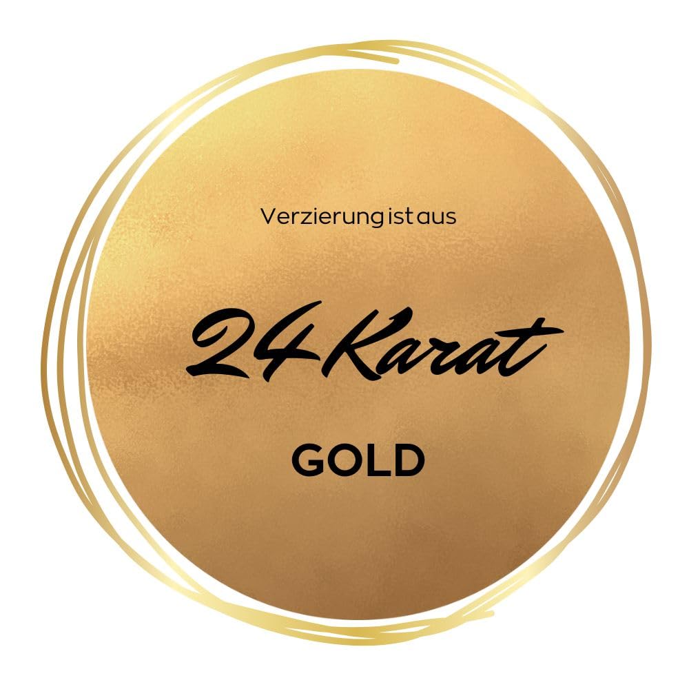 “royal Highness” – 6 cm Weihnachtskugeln/Christbaumkugeln transparent – 24 Karat Echt-Gold