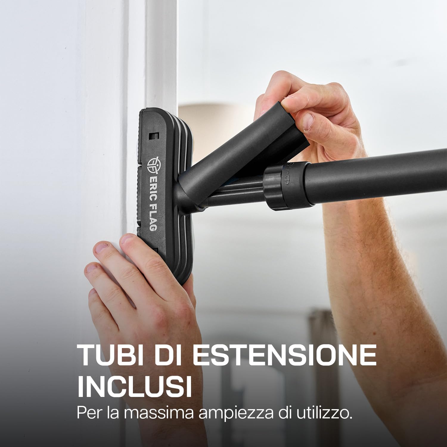 ERIC FLAG Barra per Trazioni da Porta senza Viti | Sbarra per Trazioni Regolabile 72-95 cm, Supporta fino a 200 kg | Sistema di Bloccaggio Sicuro, Livelle a Bolla Integrate | Ideale per Home Gym
