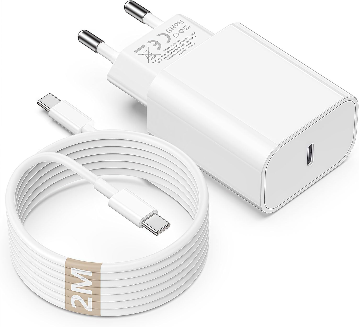 European Travel Plug Adapter - US to Europe Plug Adaptor for Power Adaptor with USB C Cable 6ft | Charging for IPhone Samsung Google| Vacation Travel Essentials for Italy/Greece/Germany/France/Iceland-image-47