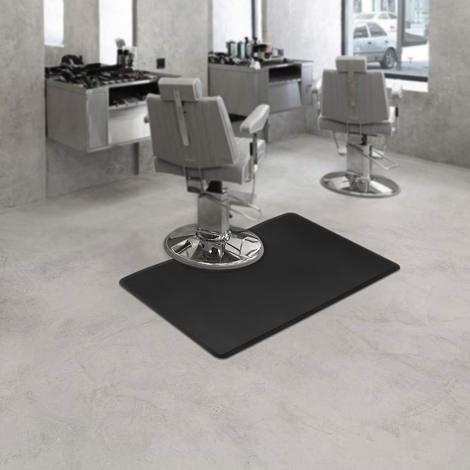 Esterilla de salón de fatiga, alfombrilla impermeable de talón de 3 x 5 pies anti,alfombra de salón de belleza, este producto es ideal para pequeños salones de peluquería, sillas de salón, etc.