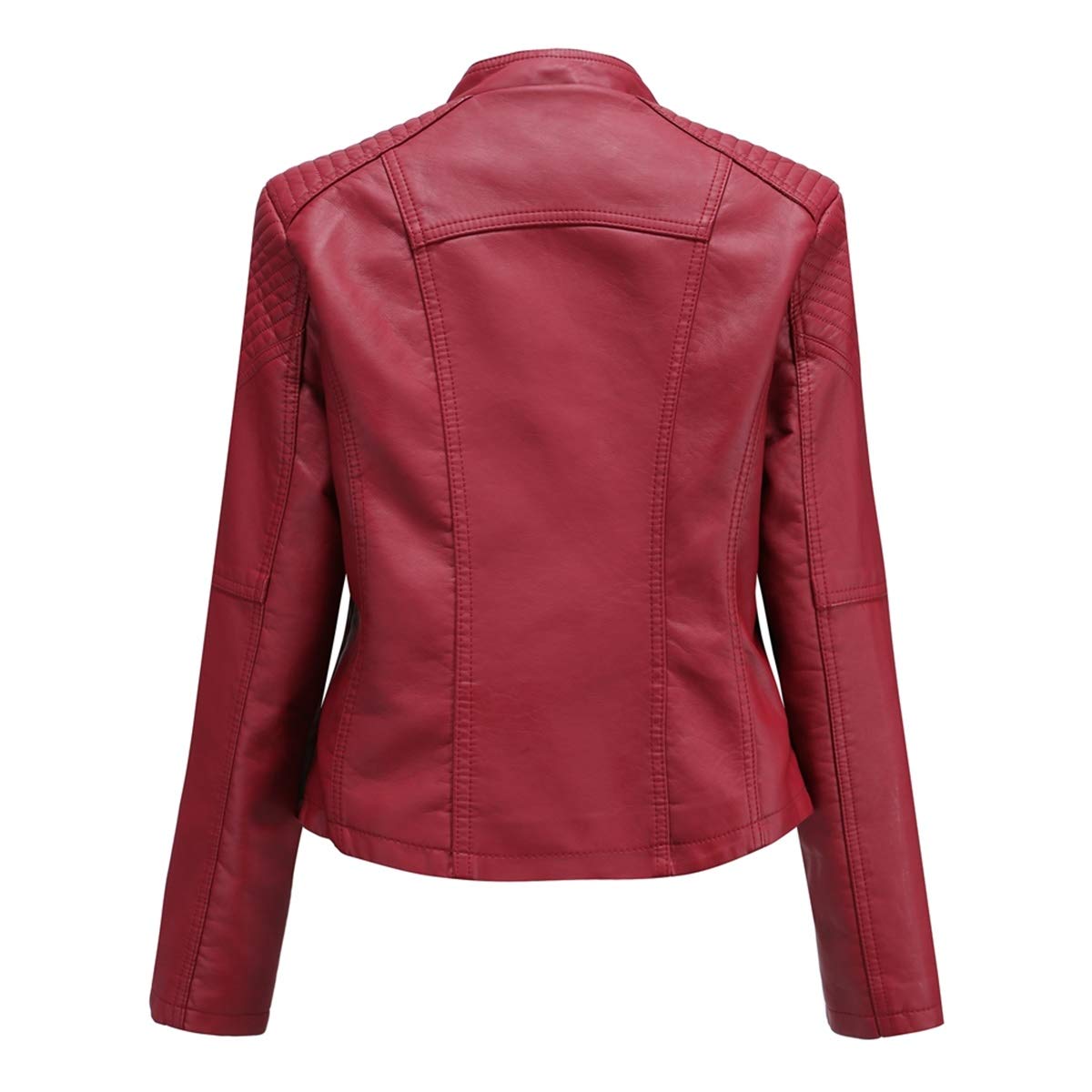 YYNUDA - Chaqueta de moto, para mujer, de piel sintética y estilo vintage