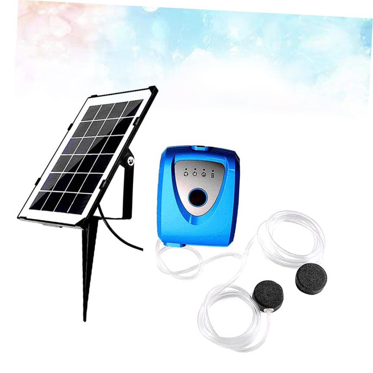 Sauerstoff Luftpumpe für Aquarien mit Zwei Ausblasöffnungen, Solarbetrieben