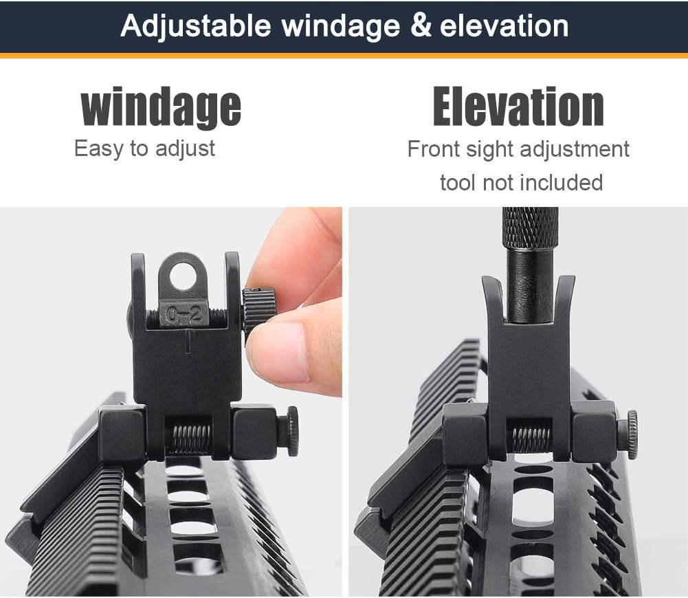 Marmot 45 Degree Offset Flip Up Sight Low Profile Rapid Transition Front & Rear Iron Sights
