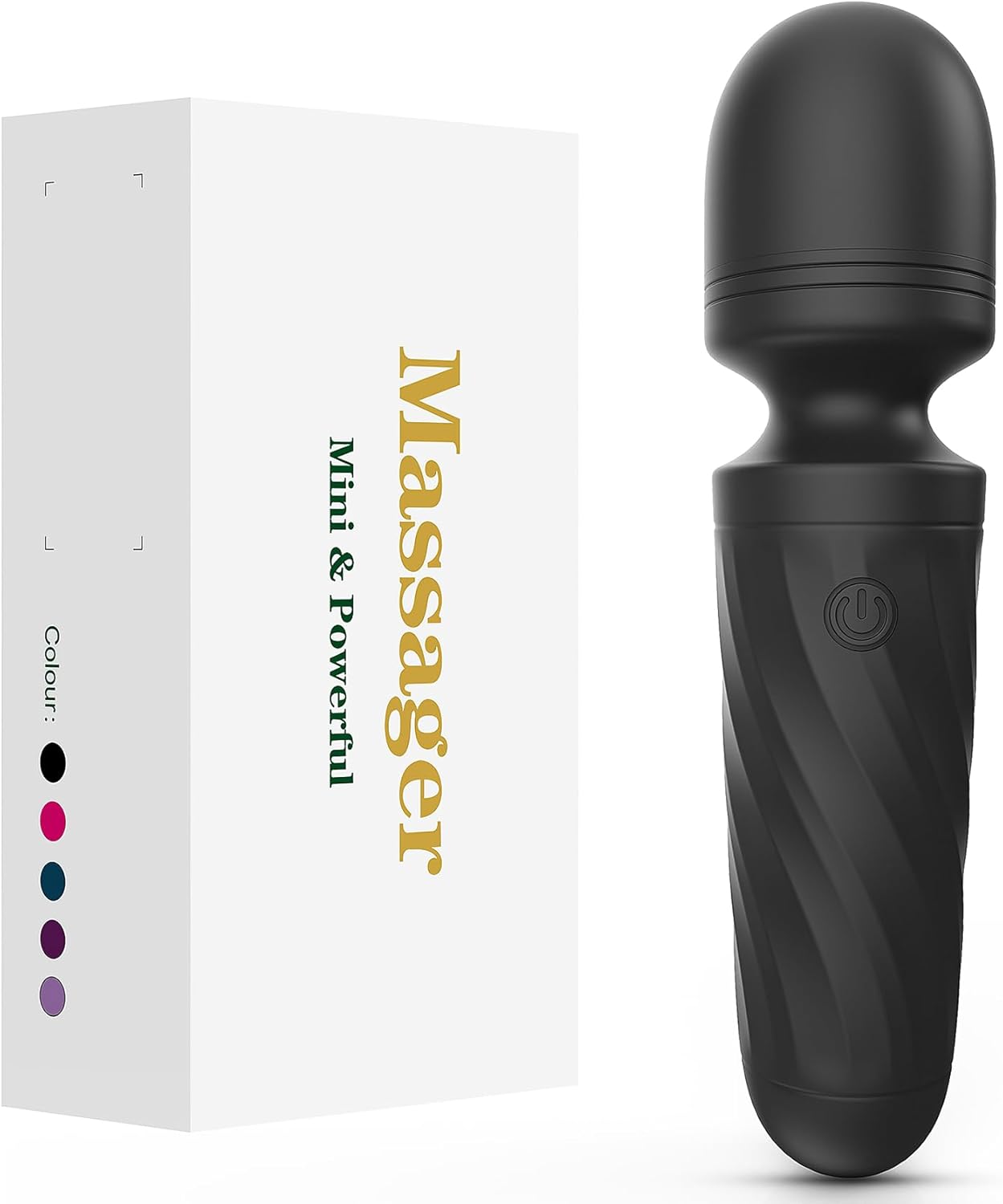 Handheld Personal Mini Massager – Waterproof, USB Rechargeable, 10 Vibration – Perfect on Back Legs Hand Pains and Sports Recovery(Black)