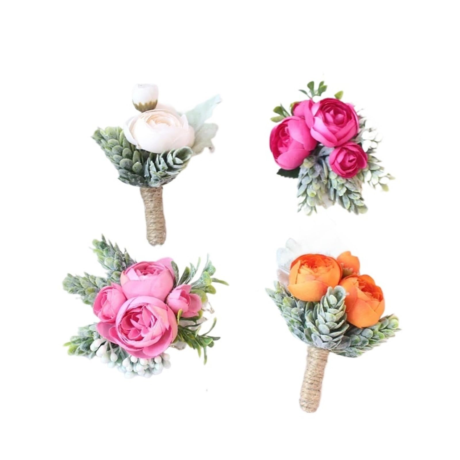 MQFBNNP Wedding boutonniere Meldel Rose Bud Wrist Corsage Hand Flower Man Boutonniere(Wrist flower-F)