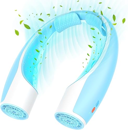 Miniatura 14 de Rohent Ventilador de cuello portátil personal: ventilador recargable de alta velocidad de 4 velocidades, flujo de aire de refrigeración - Batería de