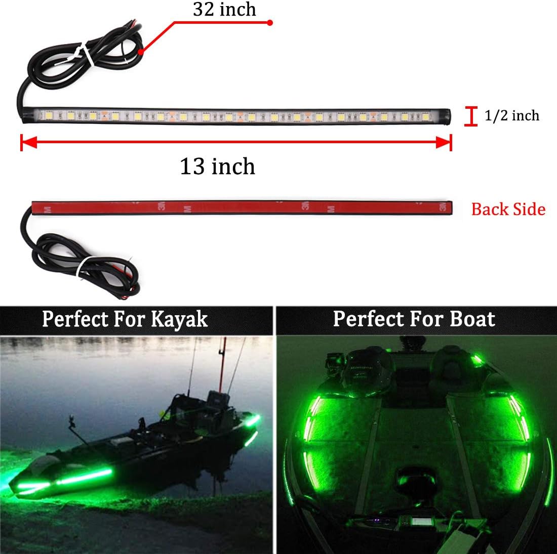 Botepon Navigation Lights For Boats Led, Boat Red and Green Bow Lights, Boat Night Fishing Lights, Deck Lights, IP67 Waterproof for Pontoon Boat Bas Boat Dinghy Kayak Jon Boat Yacht