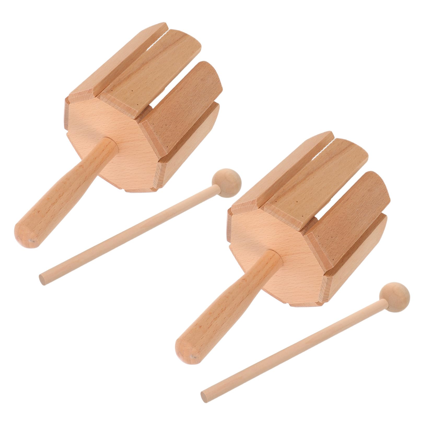 2 Piezas Instrumento Orff de Madera Juguete Musical Infantil de con Instrumento de Percusión para Desarrollo y Coordinación