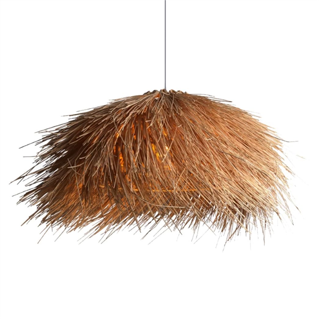Lampada A Sospensione Creativa A Forma Di Nido D'uccello In Vimini E Erba, Lampada Da Appendere Sopra Il Tavolo Lampadario Costiero, Illuminazione Rustica A Sospensione Per Isola Cucina