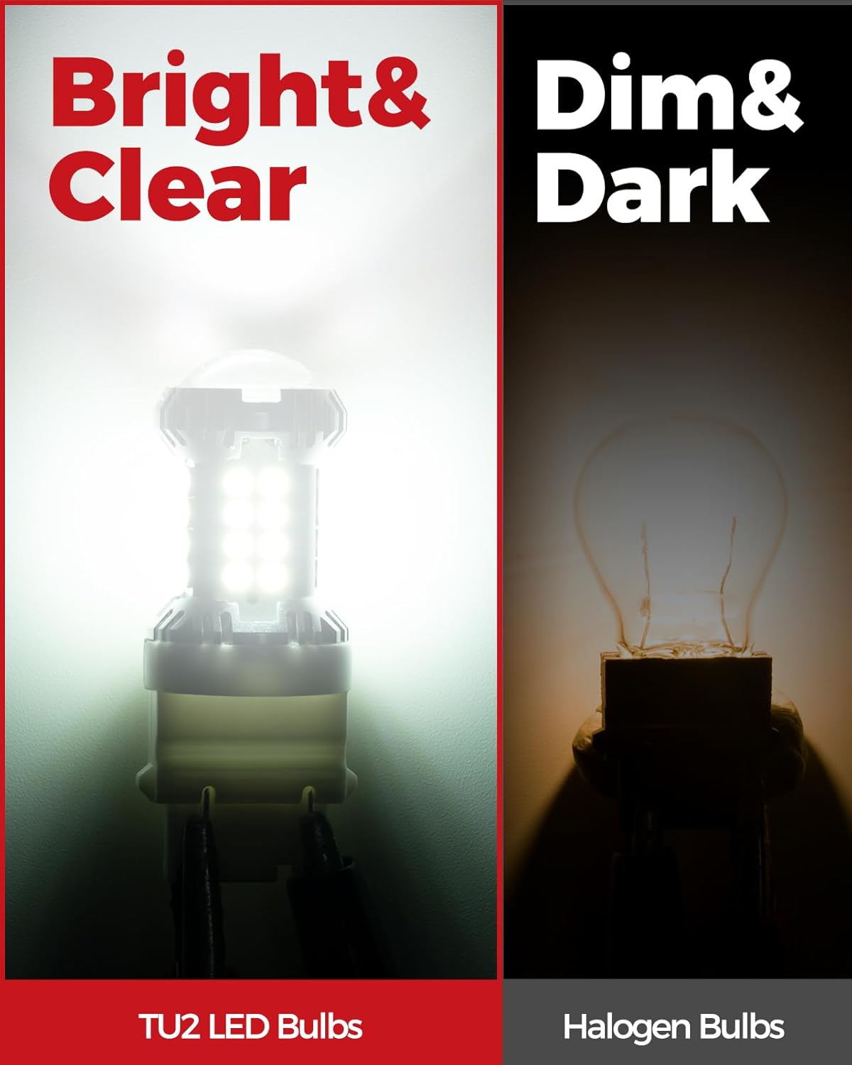 Torchbeam 3157 LED Bulb Reverse Lights 6000K White, 600% Brighter 3156 3056 3057 4157 3457 4057 Automotive Backup Light, DRL, Tail Brake Parking Signal Lights Replacement for Cars, Non-polarity, 2pcs