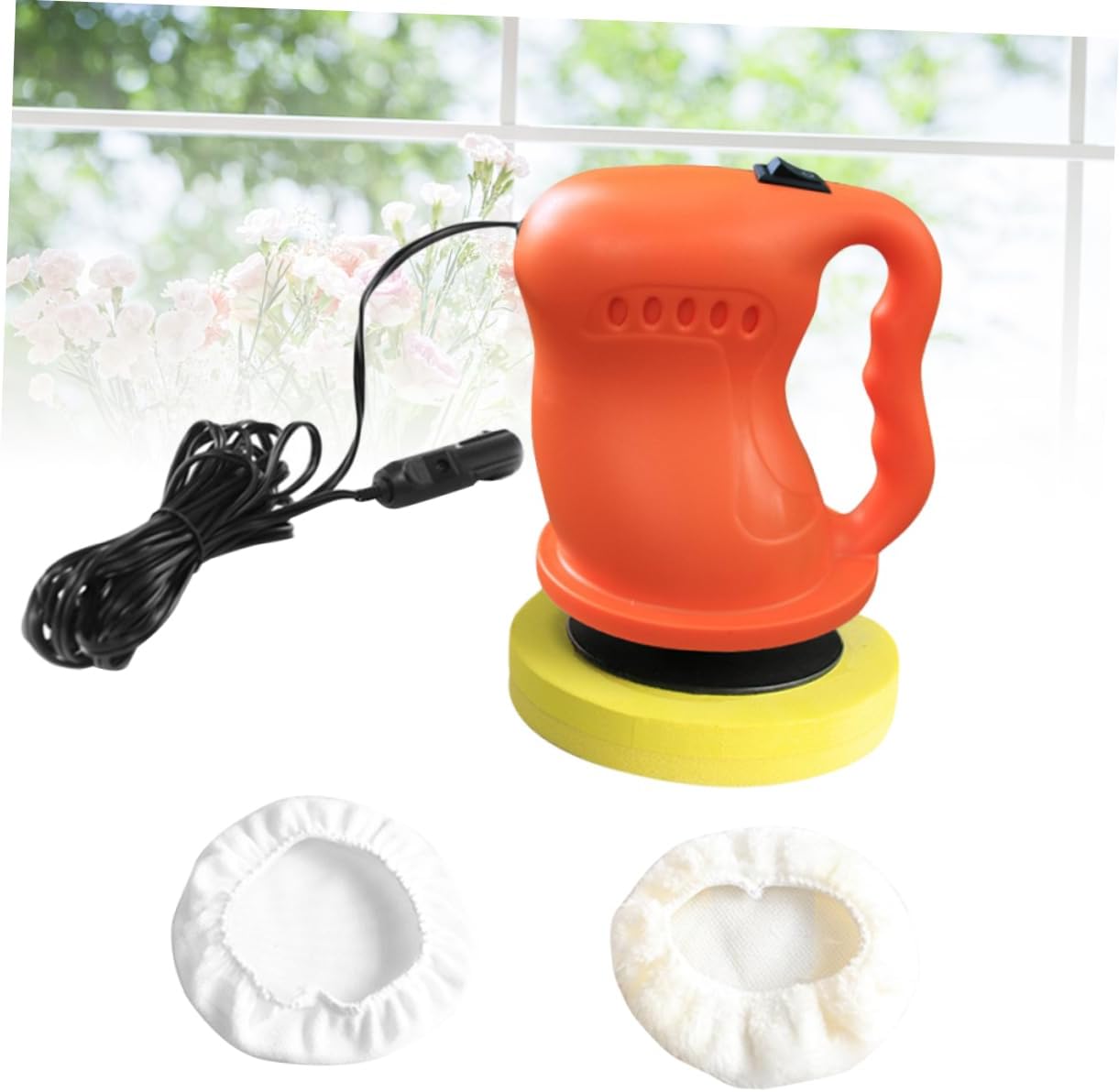 12V Car Polisher Waxing Machine Kit Orange Ergonomic Design for Easy Use Versatile Polishing Waxing Dust Prevention for Car Detailing and Maintenance