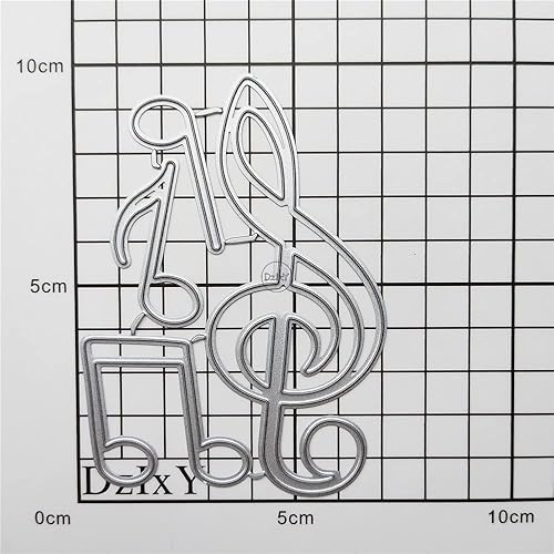 Miniatura 3 de DzIxY Notas musicales Troqueles de corte de metal para kit de fabricación de tarjetas, papel de gofrado, troquelados, plantillas de máquina de