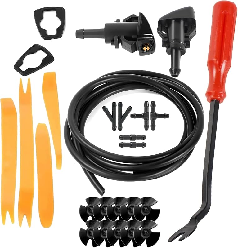 Kit de bicos e mangueira do lavador do para-brisa OTUAYAUTO para Chrysler, Dodge, Ram e Jeep – 26 peças