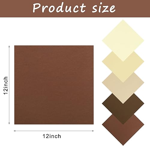 Miniatura 2 de Whaline 50 hojas de 12 x 12 pulgadas de color marrón surtido, 5 tonos tierra, papel de álbum de recortes de núcleo sólido para manualidades,