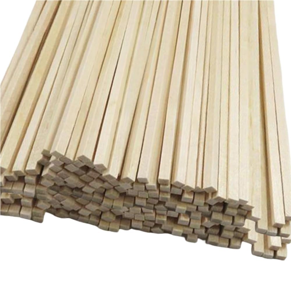 50 sztuk niedokończonych drewnianych kwadratowych kołków 400mm DIY Craft Sticks do tworzenia modeli samolotów(400x3x3mm)