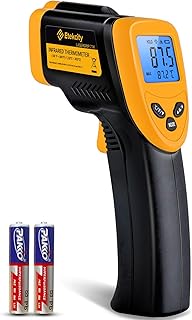 Etekcity Infrarot-Thermometer, Temperaturmessgerät -50°C bis +450°C - digital Laser Infrarot Thermometer für Küche, Pizzaofen, Grill, Backen - Nicht für Menschen - Gelb/Schwarz