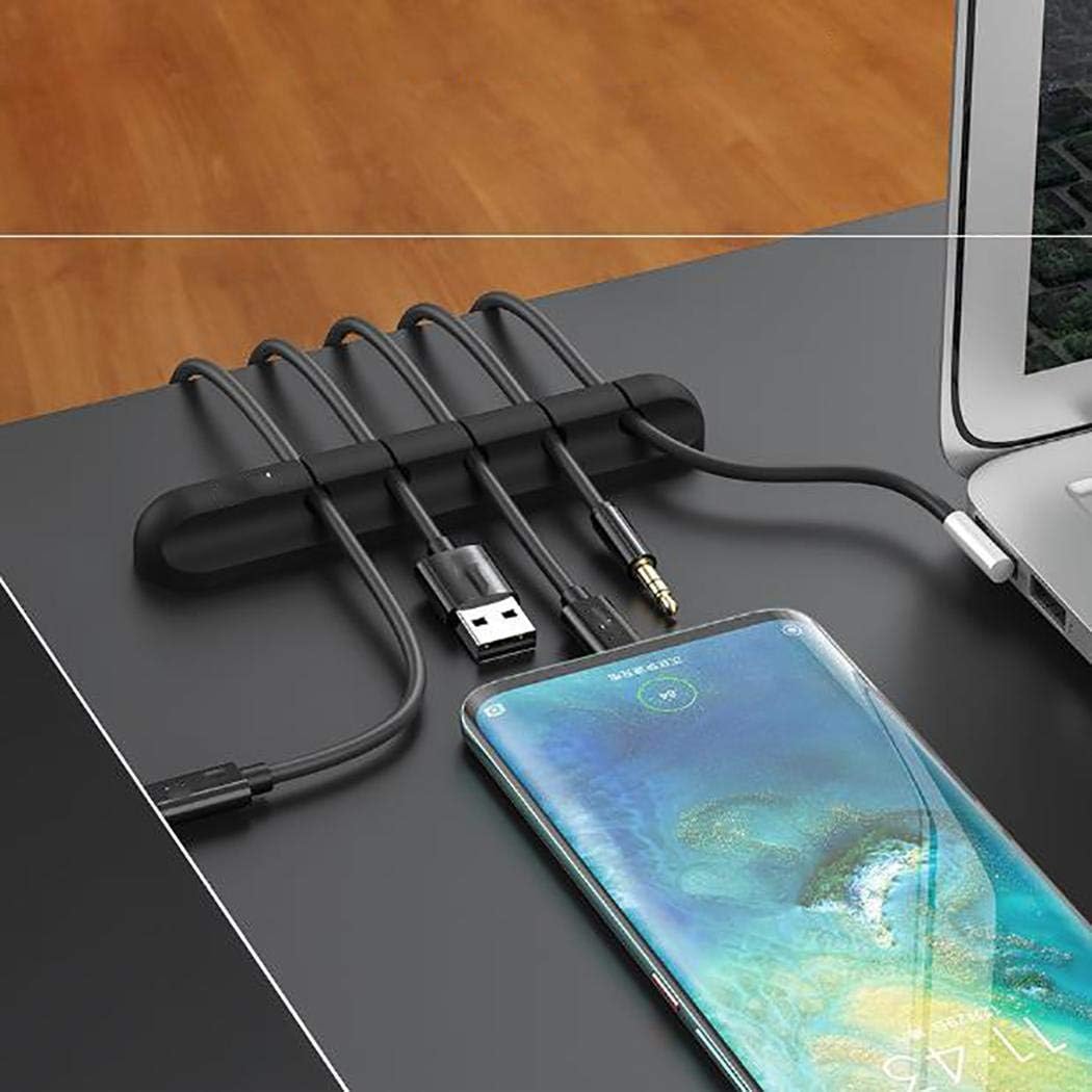 wumedy Durable Silicone Self-Sticking Desktop Cable Winder Cord Organizer Protector Cable Sleeves