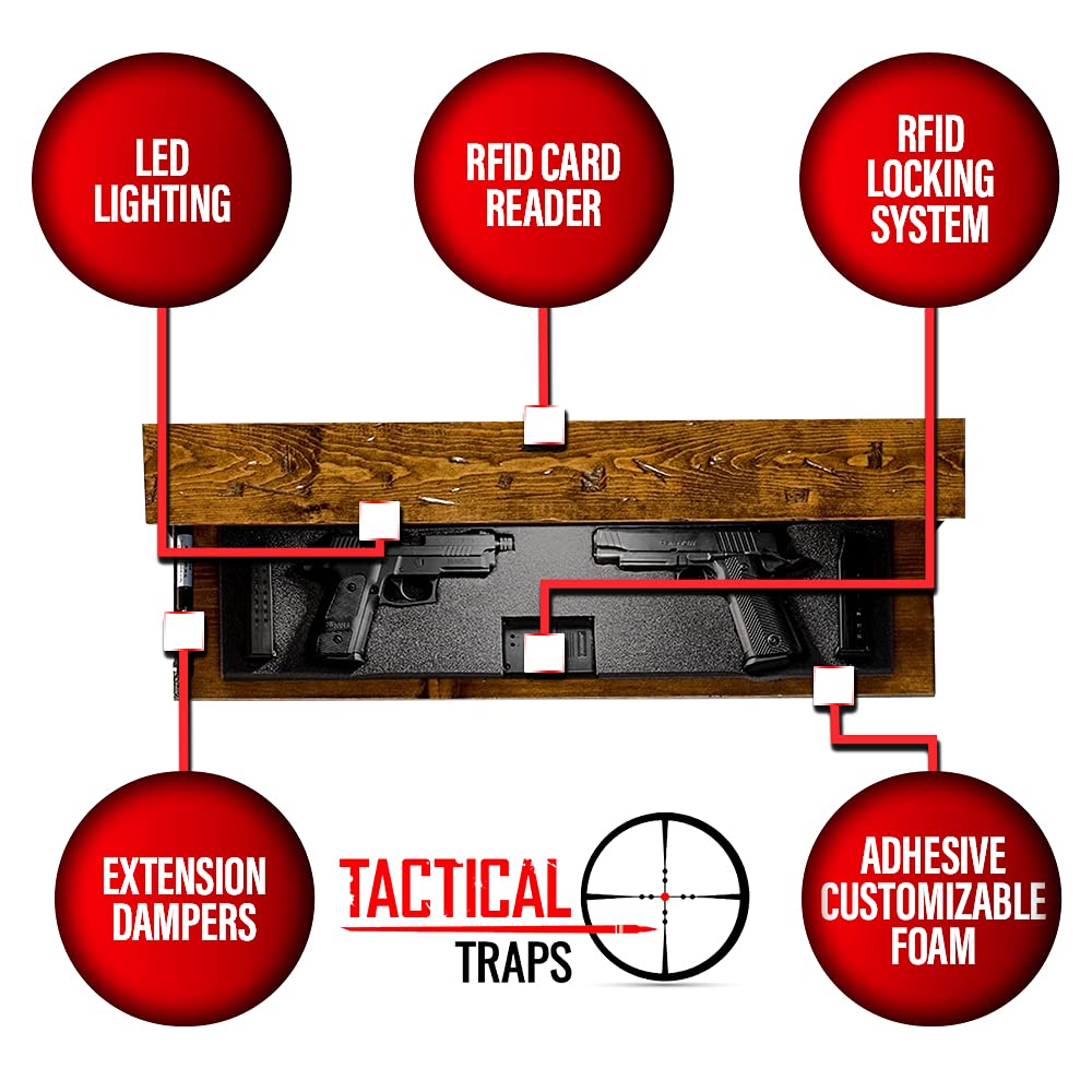 Tactical Traps Liberty 35s Gun Shelf with Trap Door Handgun Storage