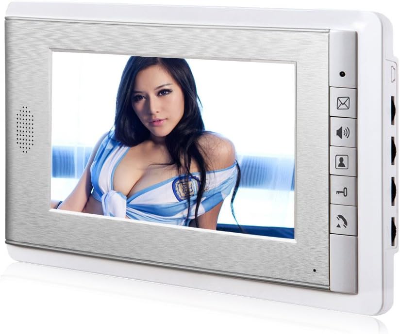 Video Intercom Entry System, Wired 7" LCD Monitor Video Door Phone Kits for 8 Units Apartment, Support Monitoring, Unlock, Dual Way Door Intercom, ID Keyfob Unlock,New