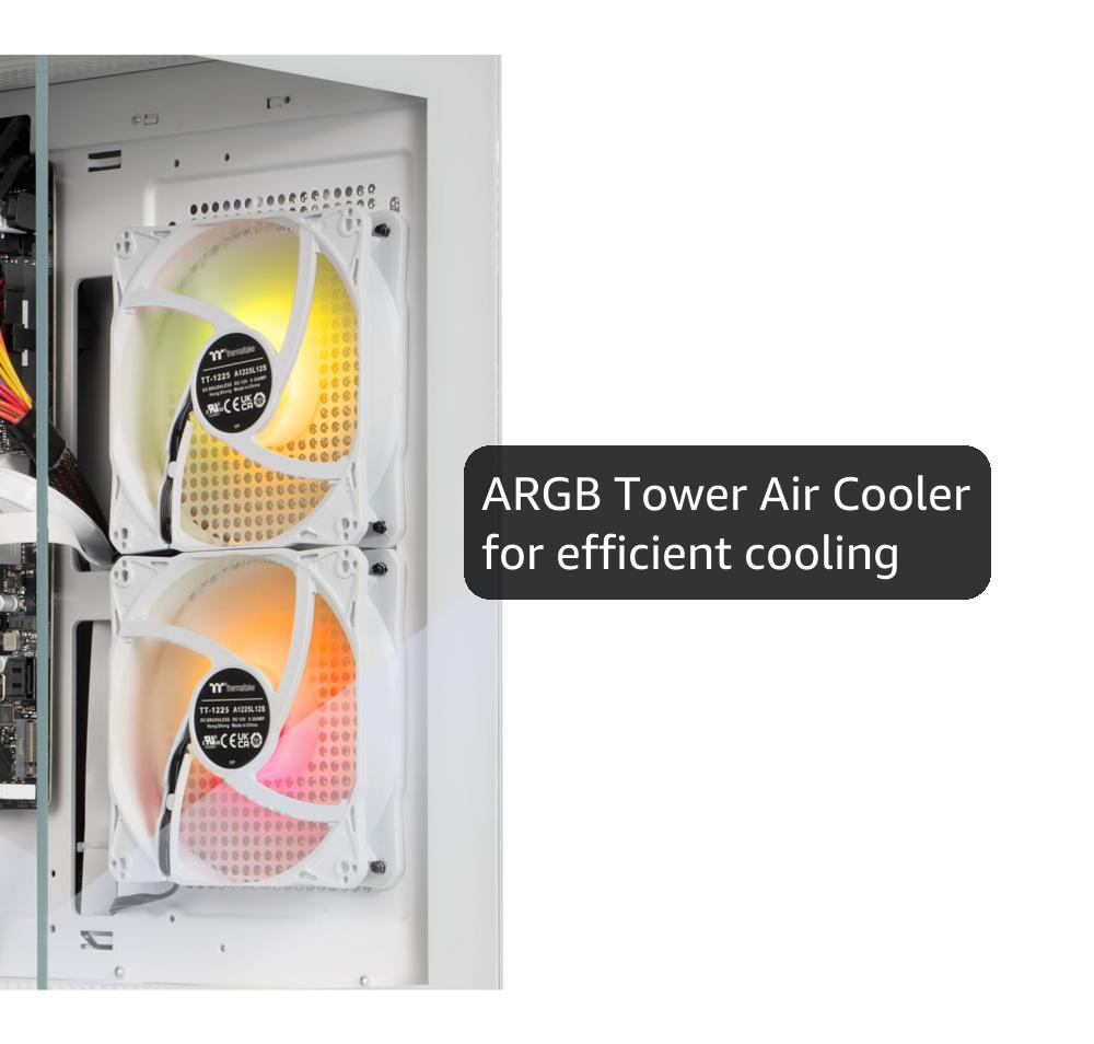 Thermaltake LCGS Vista i350 R4 Gaming Desktop (Intel® Core™ i5-13400F, ToughRam 16GB DDR4 3600MHz RGB Memory, NVIDIA® GeForce RTX™ 3050, 1TB NVMe M.2, WiFi, Windows 11) V27S-B76R-350-LCS