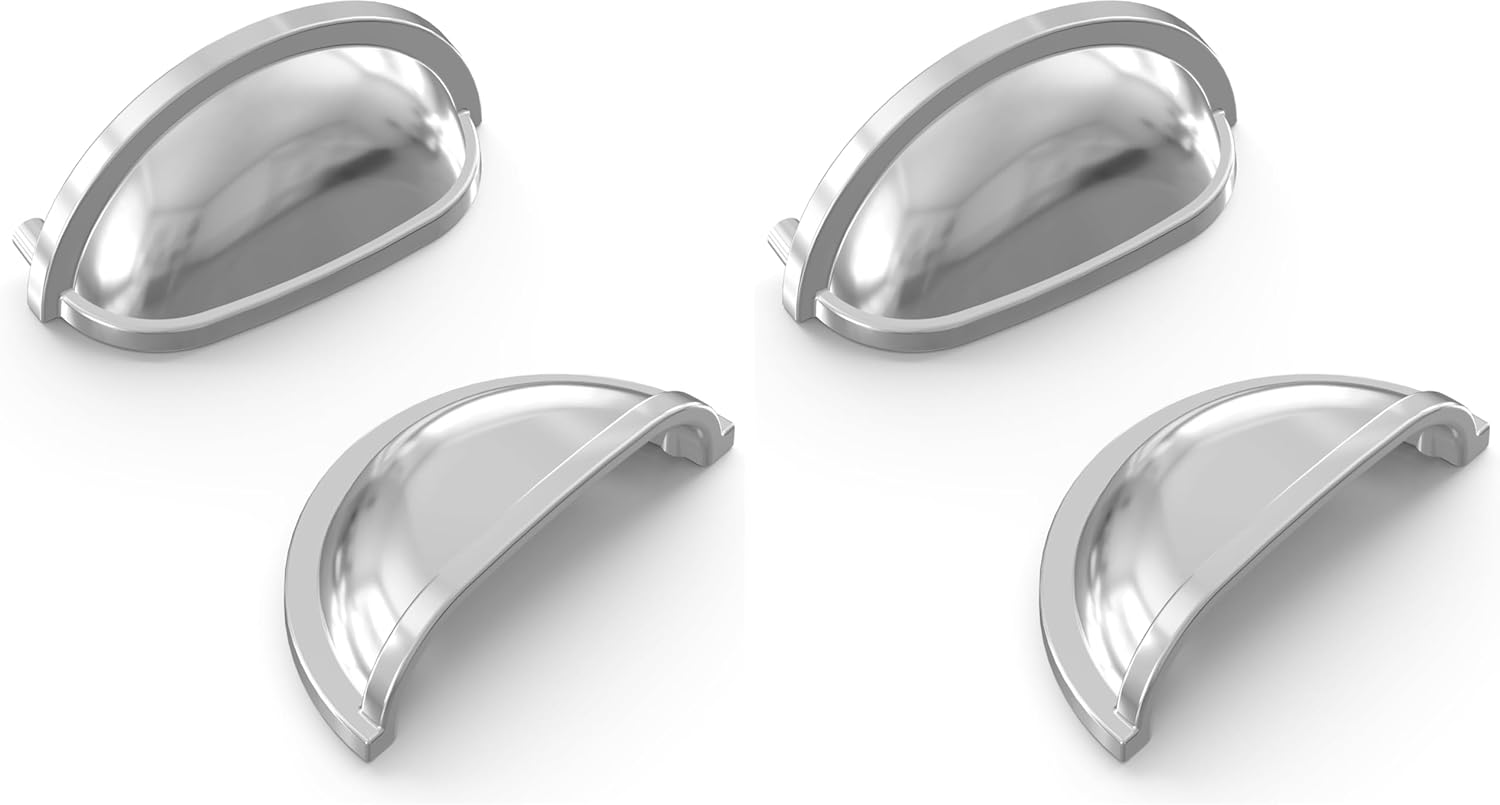 Hickory Hardware 10 Pack Solid Core Kitchen Cabinet Pulls, Luxury Cabinet Handles, Hardware for Doors & Dresser Drawers, 3 Inch Hole Center, Polished Brass, Williamsburg Collection