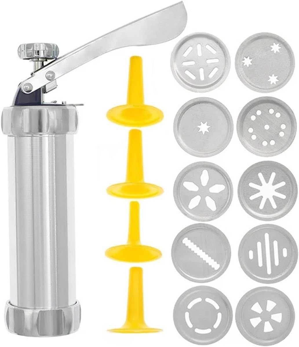 Fit for 10/20pcs Aluminum Cookie Maker Press Kit - Manual Churros Maker Machine & Spritz Cookie Press Gun for Baking Enthusiasts(20PCS)