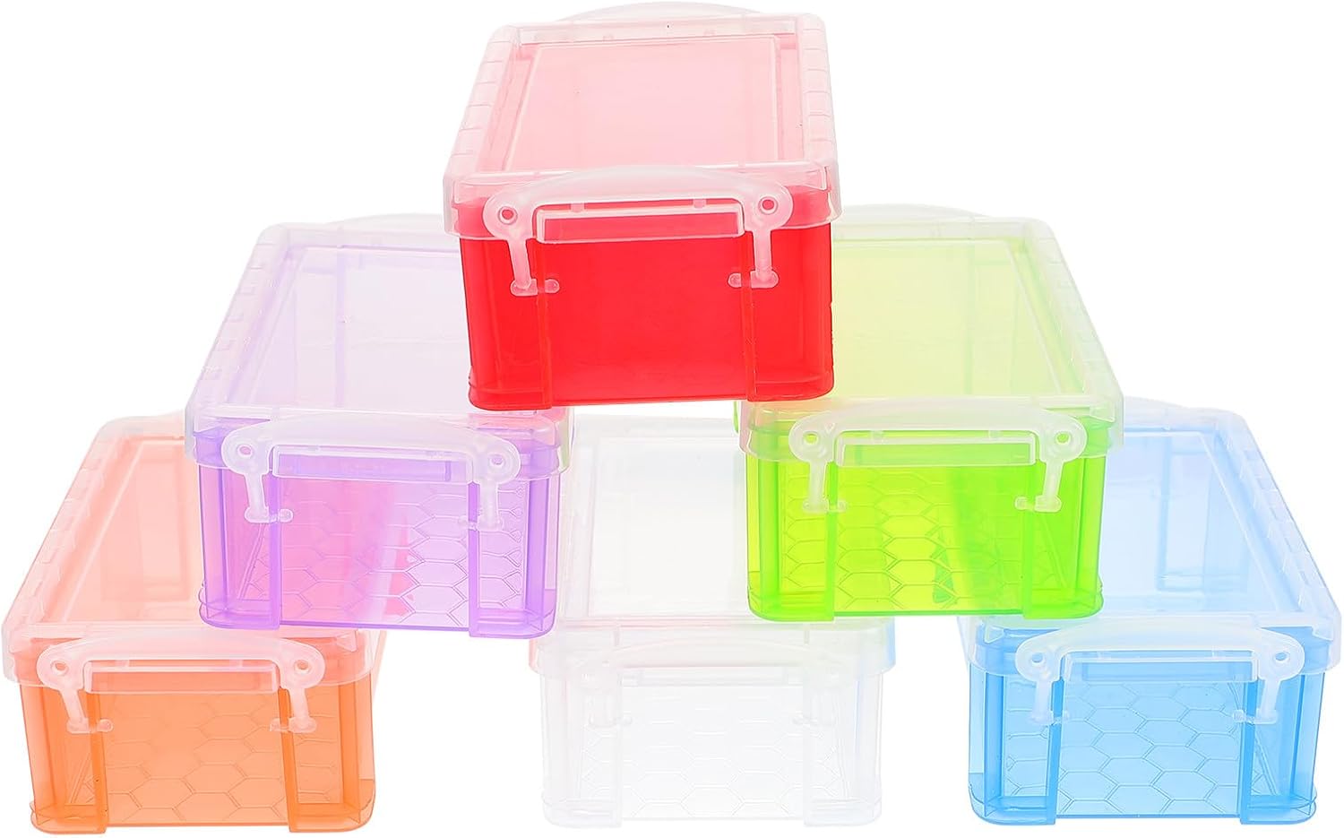 6pcs Candy Color Household Storage Boxes Set, Desktop Storage Case Organizer for Home and Office, Multi-color Plastic Containers for Small Parts and Accessories