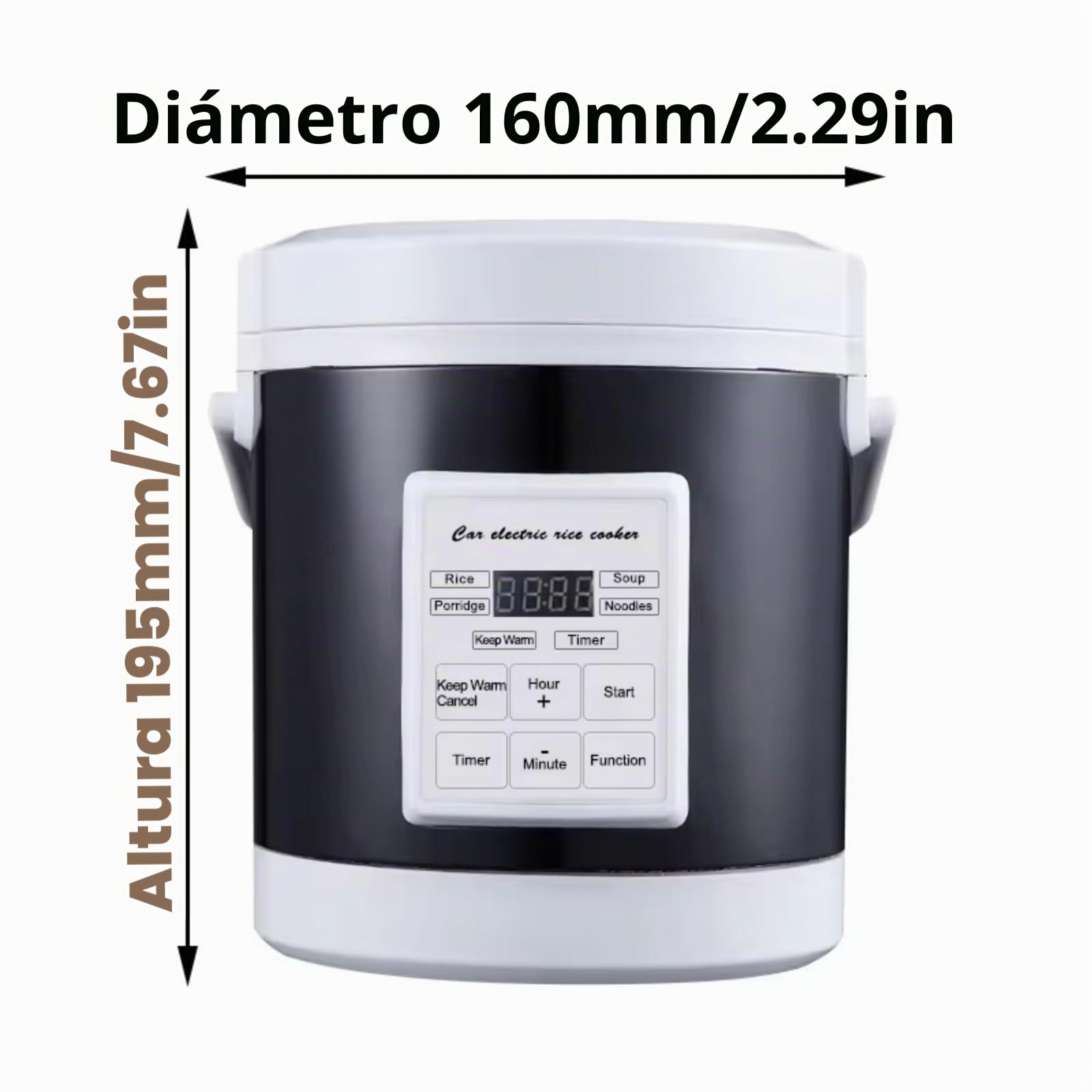Olla Arrocera Eléctrica De Uso Multifuncional 12V/24V Y Electrodoméstico Cocina Adecuada para Coches Y Cocinas Uso Cocina Eléctrica Portátil