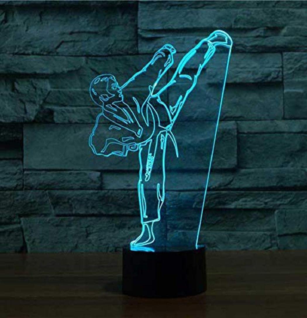 3D Lacrosse Player Night Light - Remote Control, 16 Color Changing LED, Touch Switch, USB Powered, Acrylic Table Lamp (Kid's Room Decor, Gift)