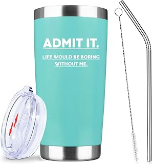 20oz Funny Confident Slogan Insulated Stainless Steel Tumbler with Lid | Double Wall Insulated Mug, Funny Confident Statement Design, Gift for Friends Mom Besties, Fits Birthday Holiday Christmas