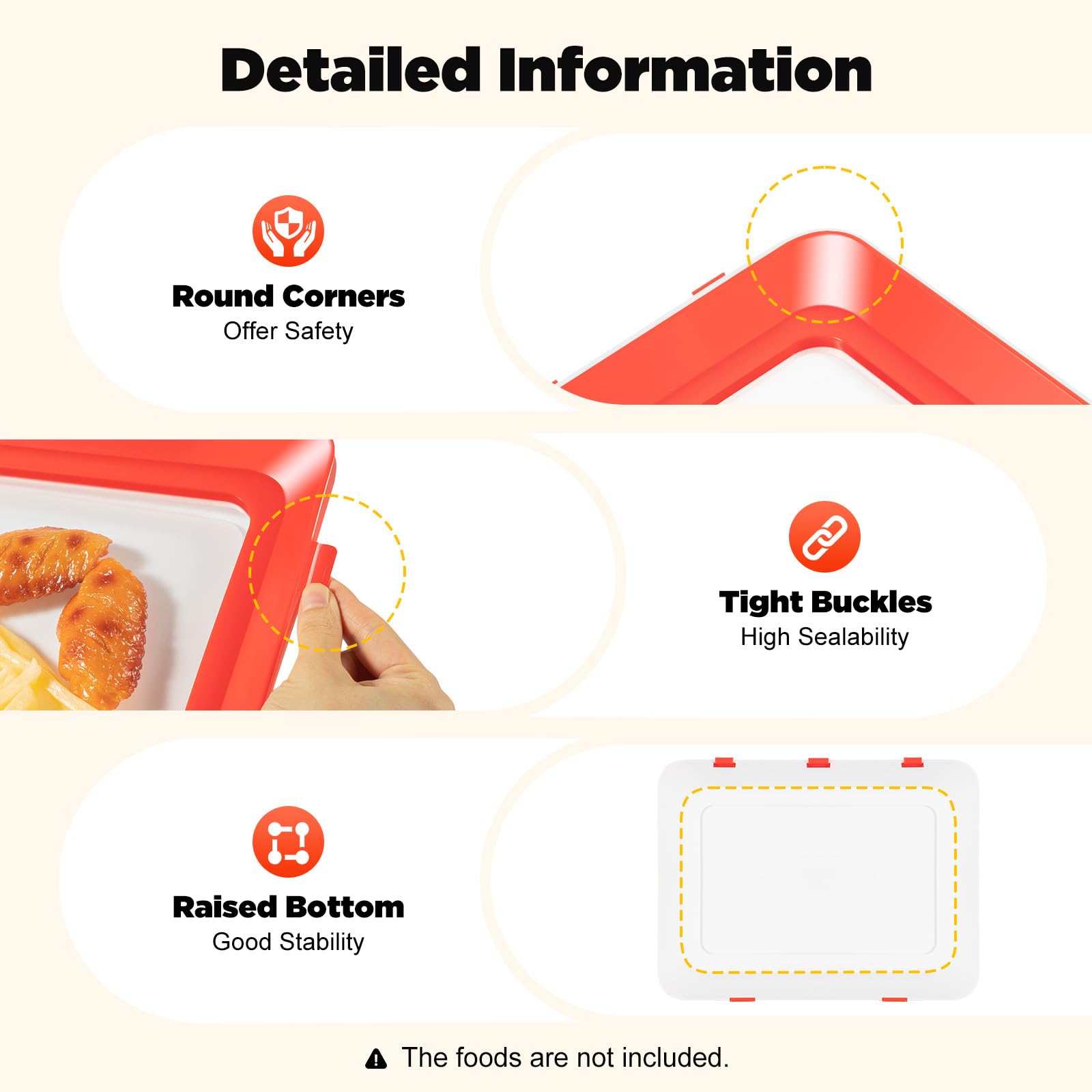 8 cajas para fiambres, bandeja creativa para conservación de alimentos, conservación de alimentos, con lámina elástica transparente, duradera, para frutas, verduras, pan, aperitivos, pescado, carne,