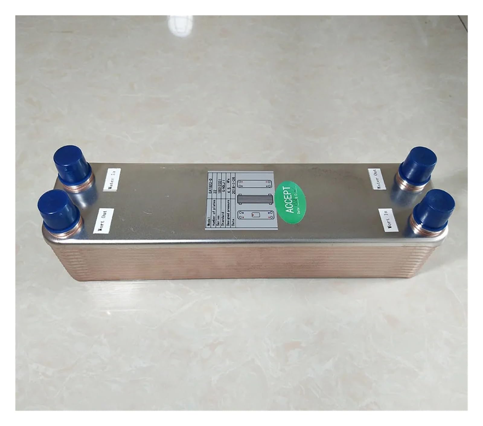 Intercambiador De Calor Placas Soldadas 22 Y 4,5 MPa For Calefacción Por Suelo Radiante Agua Caliente, Deshielo Alta Precisión