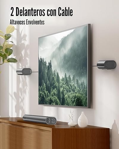 Miniatura 5 de Hiwill Barra de sonido de 4.1 canales con Dolby Atmos, barra de sonido de 300 W para Smart TV con subwoofer, 2 altavoces envolventes frontales,