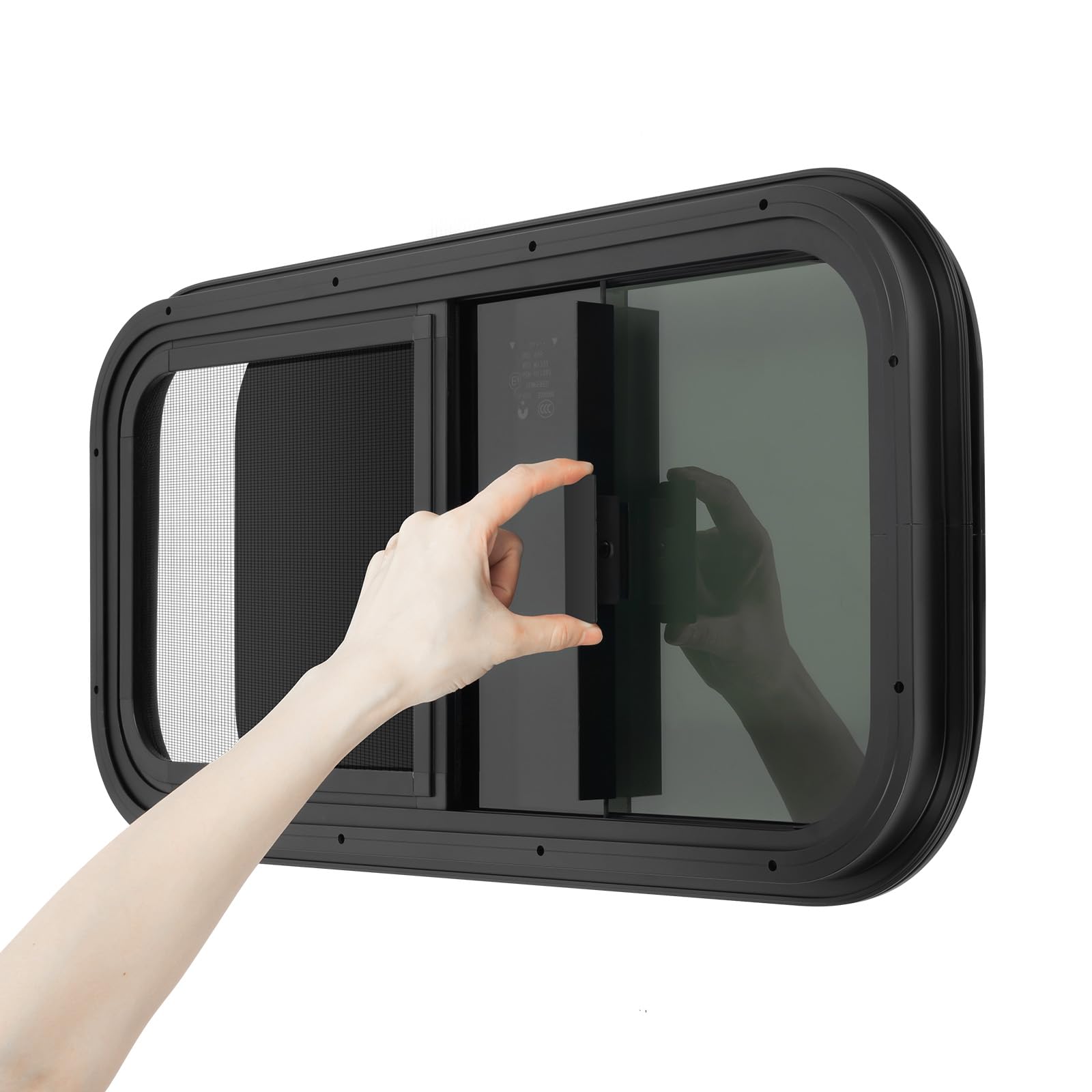 Fenêtre camping-car imperméable 700 x 400 mm Serrure mécanique Fenêtre coulissante pour caravane Fenêtre latérale 25 % Transmittance du verre Moustiquaires Contre les moustiques et insectes Pour