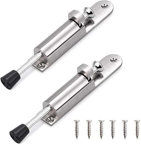 CertBuy - Paquete de 2 topes de puerta abatibles, de acero inoxidable, fácil escalón, con resorte, telescópico, cerraduras de puerta ajustables,
