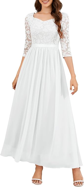 Wedtrend Formal Dresses for Women 3/4 Sleeve Bridesmaid Dress Mother of Bride Dress Maxi Evening Gown Prom Dresses