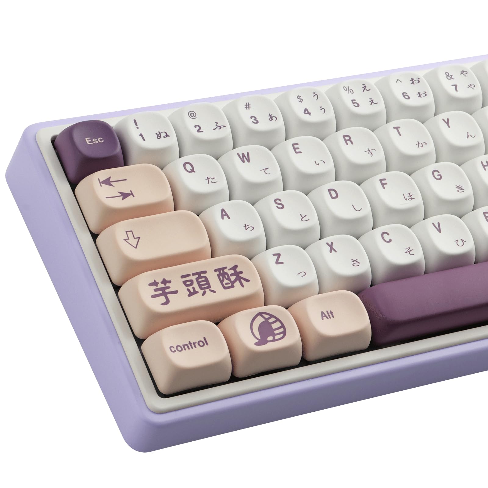 Tsungup PBT MOA Profile Keycaps,Cute Japanese Keycaps 60 75