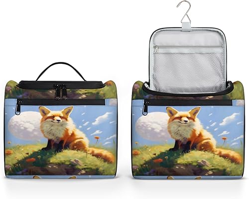 Miniatura 4 de Animal Fox Flores Colgantes Neceser de Viaje Neceser Organizador de Maquillaje Bolsa de Almacenamiento de Cosméticos Baño Bolsa de Almacenamiento,