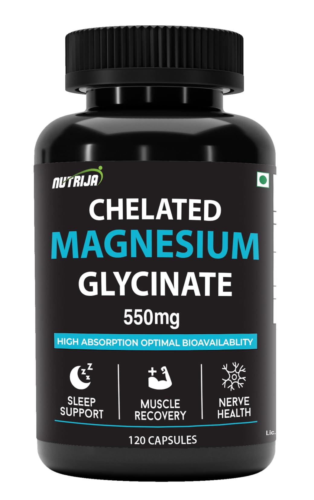 NutriJa Magnesium Glycinate 550mg | 121mg Elemental Magnesium | Chelated Magnesium Supplement for Sleep, Relaxation, Muscle & Nerve Support | 60 Vegetarian Capsules — Amazon image 7
