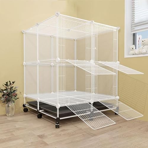 HTTGDGDH Bird Cages Parrot Cage Diy Flight Cage Parakeet Cage Conure Bird Cage Cockatiel Bird Cage Budgie Cage Canary Lovebird Finch Cage,70x70x88cm