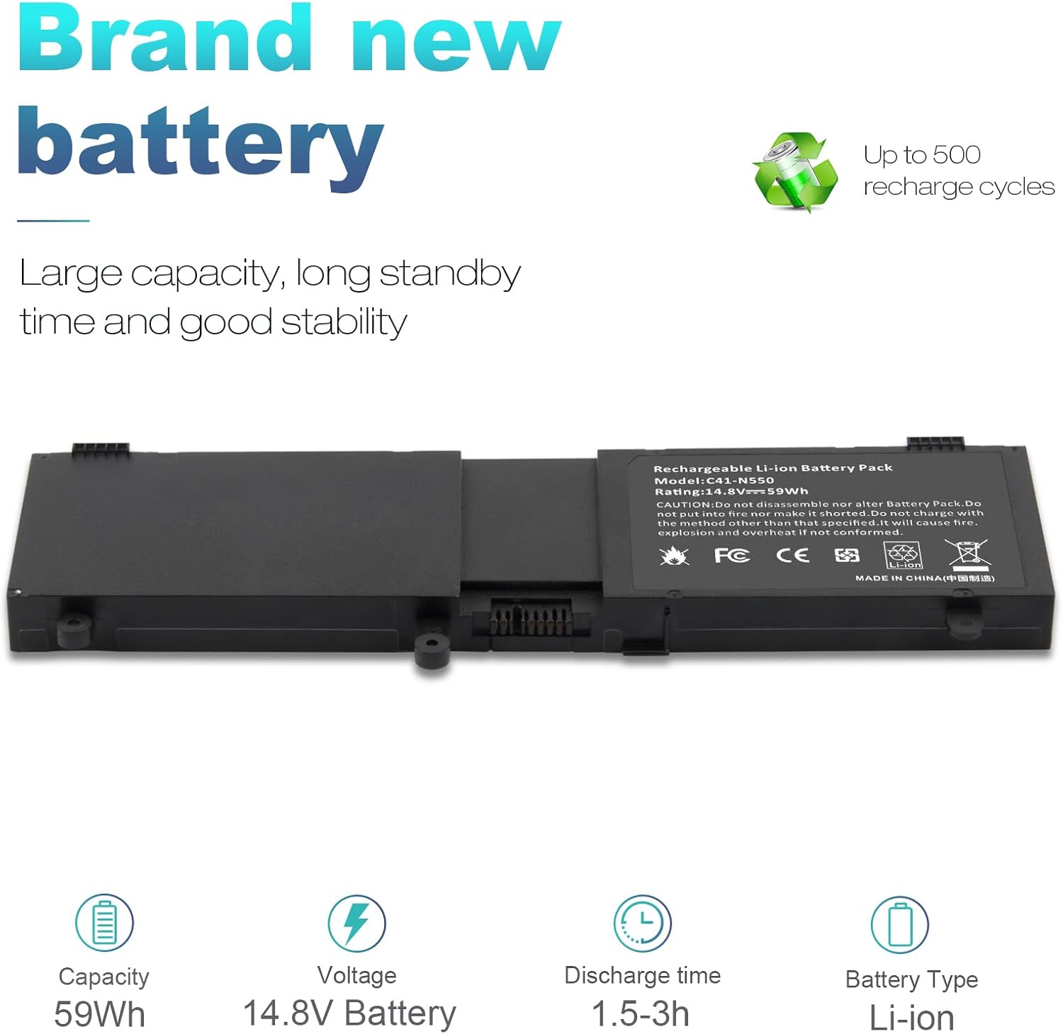 Fancy Buying CO. C41-N550 Laptop Battery for ASUS N550 N550J N550JA N550JV N550X47JV N550X47JV-SL N550JK N550JK-DS71T G550 G550J G550JK ROG G550 ROG G550J ROG G550JK Q550L Q550LF Q550LF-bb17t07