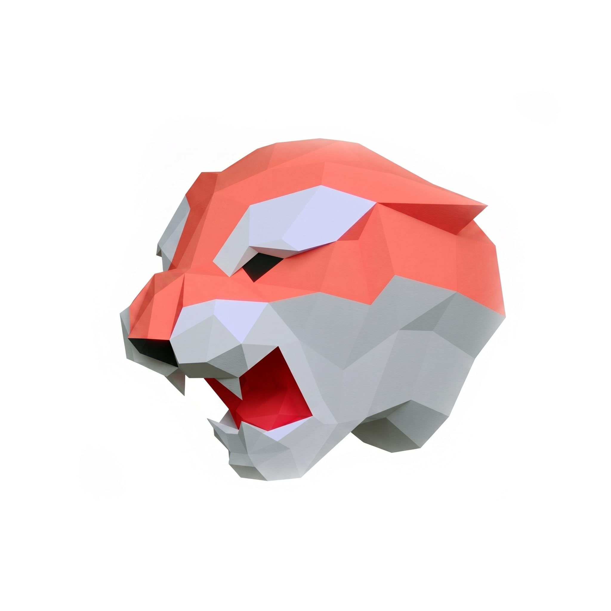 Yona DIY Tiger Head Papercraft kit, Abstract Low Poly Animal DIY kits, Home decor, 3D Puzzle, kids crafts kits, Gift, origami 3D, Paper sculpture, Papercraft set for adults wall mount decor
