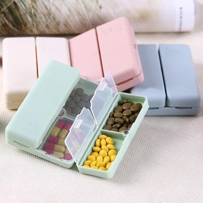 Tokokimo Travel Pill Organizer, 7 Compartments Portable Pill Case, Pill Box for Purse Pocket to Hold Vitamins,Cod Liver Oil,Supplements and Medication, Pink