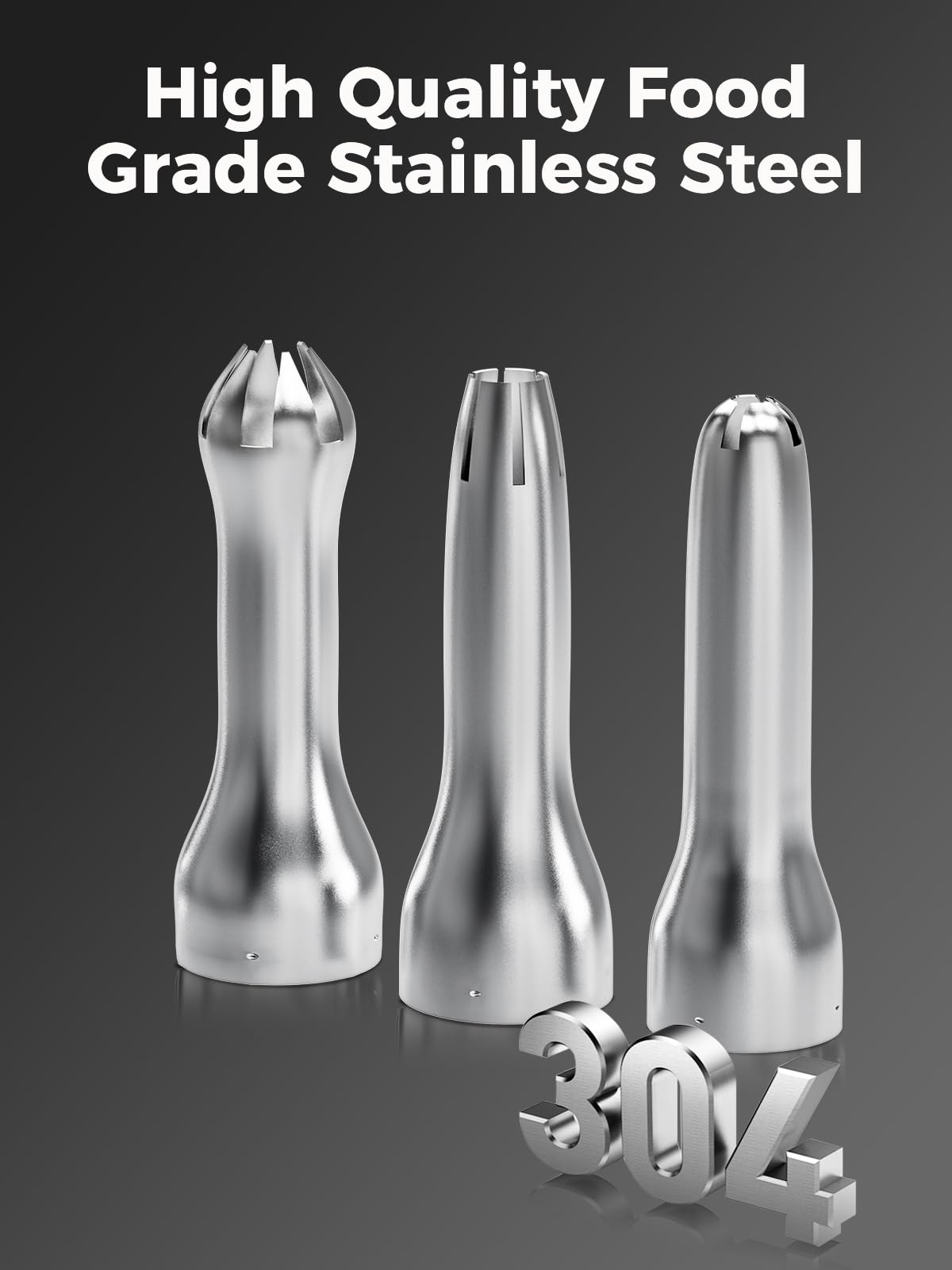 SimCoker Whip Universal Nozzle Dispenser,Decorating Nozzles for Whipped Cream Dispenser,304 Stainless Steel Replacement Parts,Compatible With Most Cream Whipper