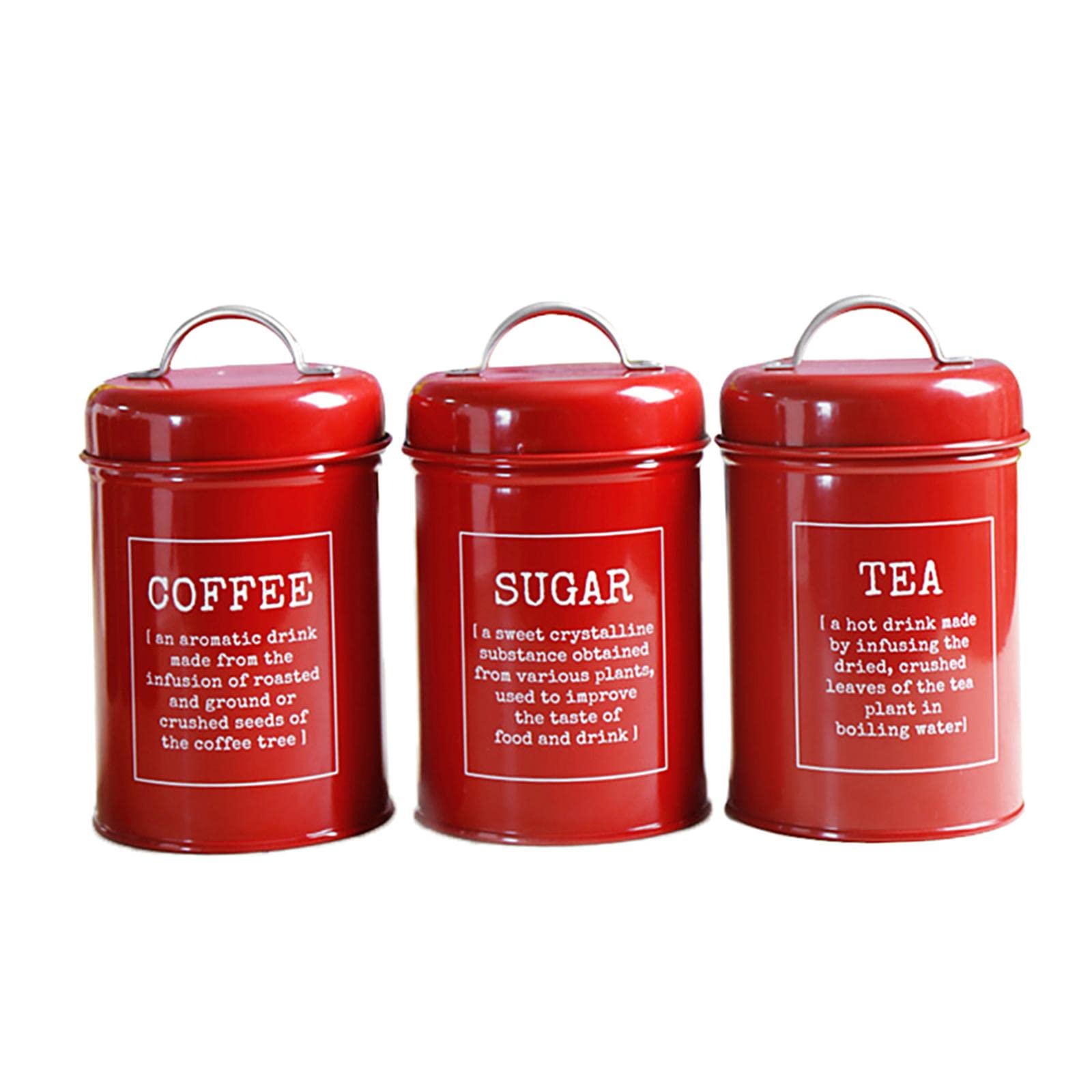 3 Botes Metálicos para Té, Café Y Azúcar para Almacenamiento en La Cocina, D
