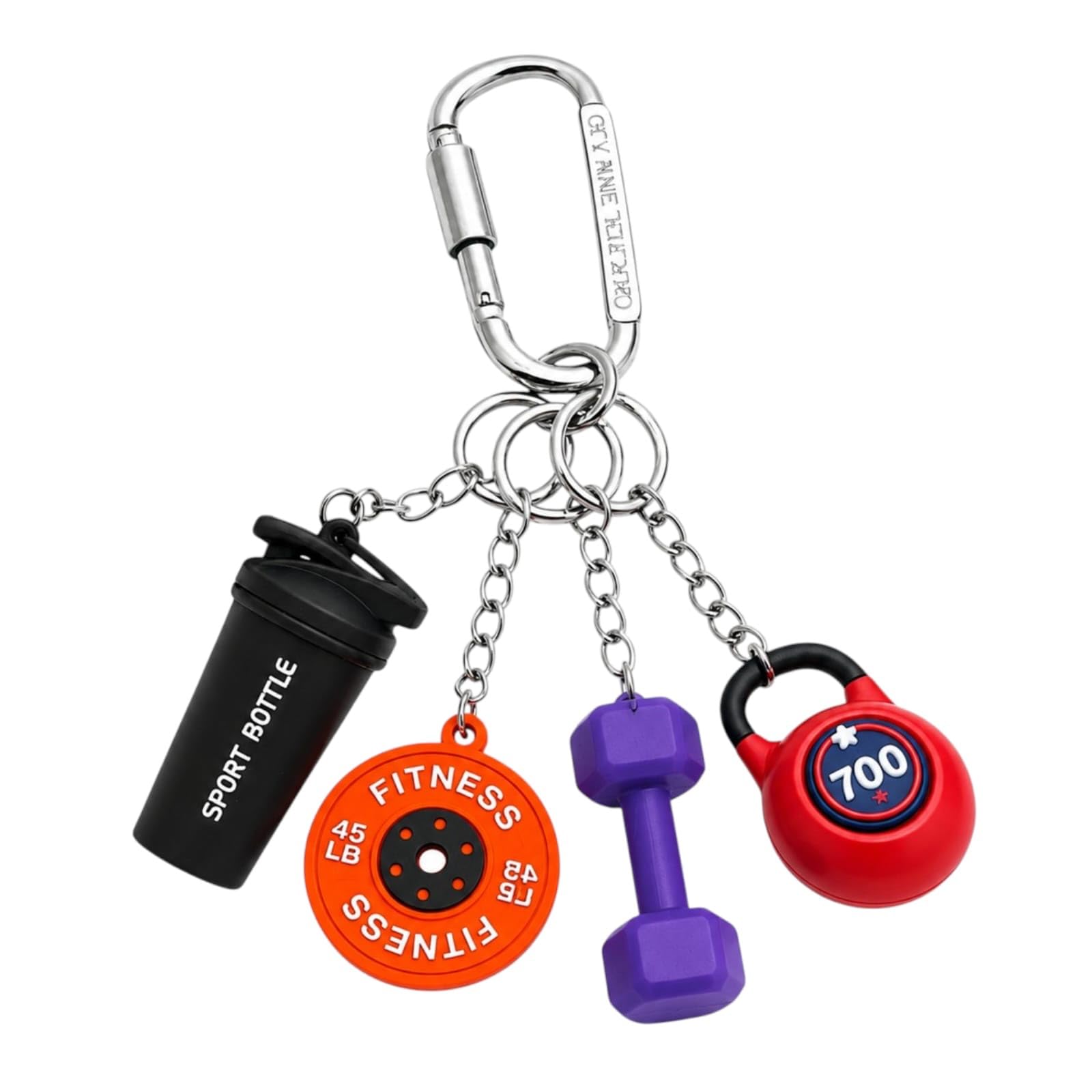 Gym Fitness Keychain Set (4 Pcs) Mini Dumbbell, Kettlebell, Protein Shaker & Weight Plate Key Rings, Cute Sports Fitness Keychain For Men & Women, Bag & Key Charm, Gift For Fitness Lovers-image-26