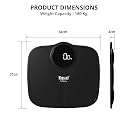 Equal Digital Bathroom Weighing Scale/Weight Machine for Body Weight With LED Display & ABS Tempered Glass - Electronic Weight Machine for Human Body (Black) gallery image