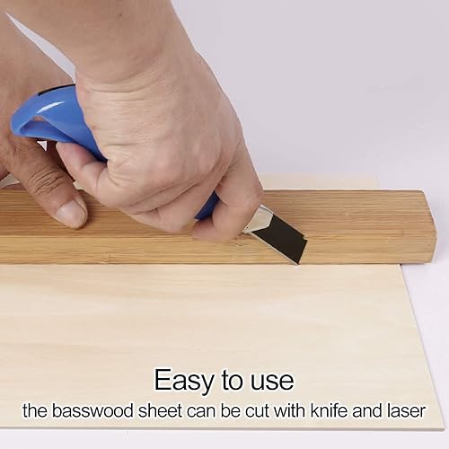 Miniatura 4 de KEILEOHO Paquete de 40 hojas de madera de balsa de 4 x 8 x 116 pulgadas, tablas de madera grandes y delgadas para manualidades, resistencia a la