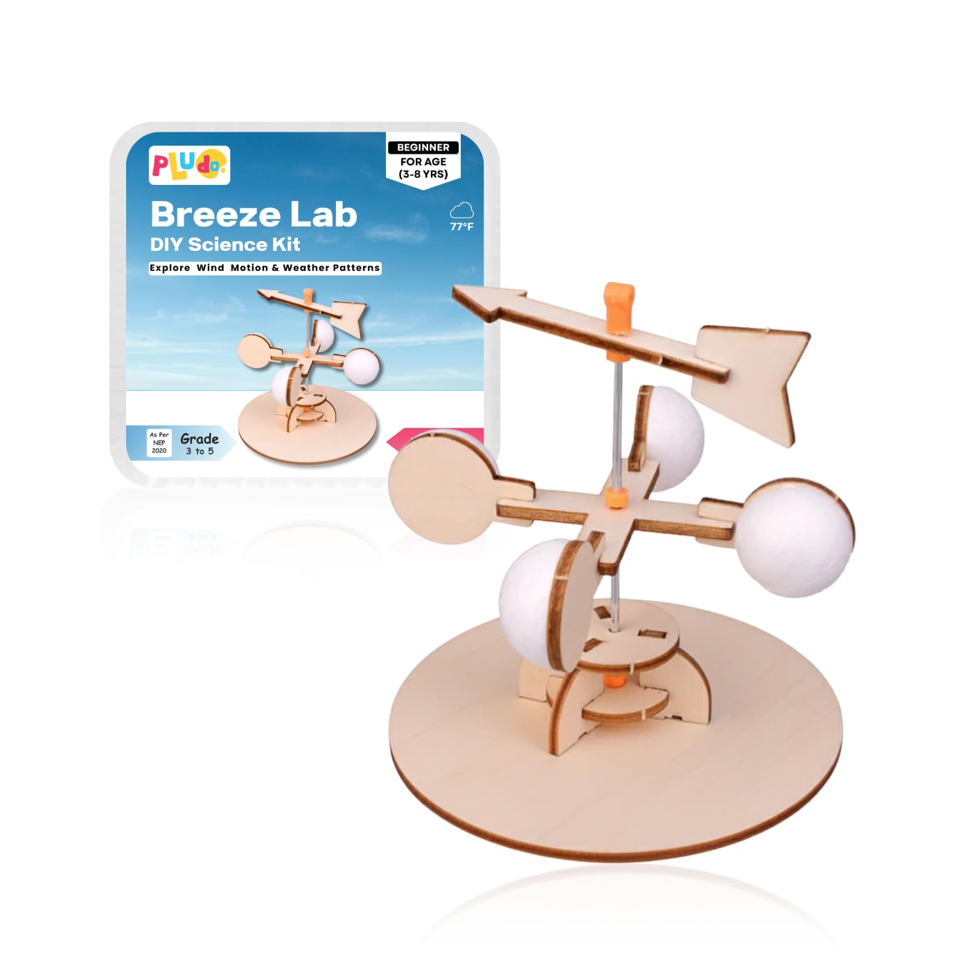 Pludo STEM Kit Breeze Lab – DIY Educational Toy for Kids 8–11 | Grade 3–5 Weather Motion Activity-image-14